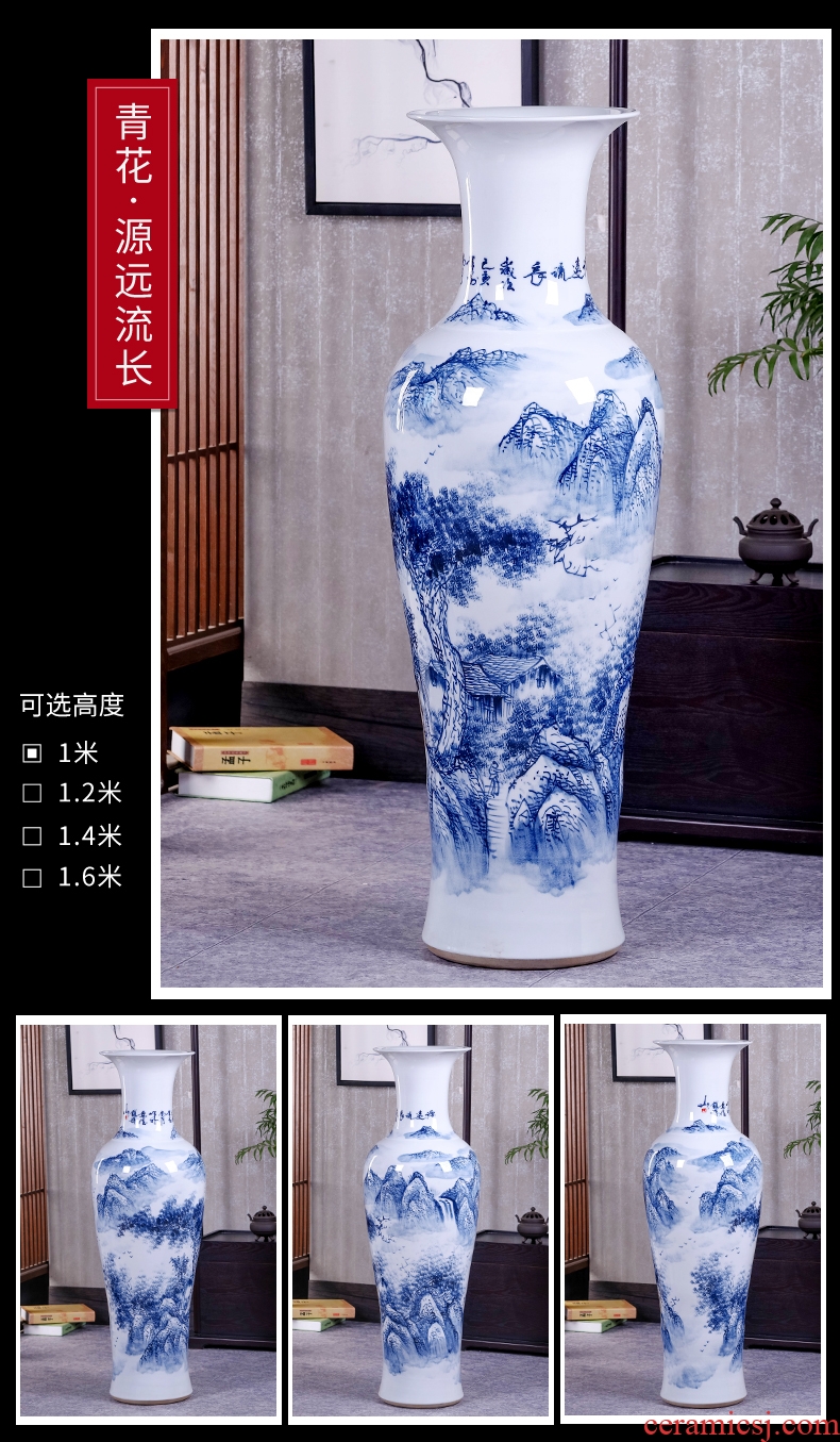Jingdezhen ceramics vase antique blue - and - white large flower arranging implement new porch sitting room of Chinese style household act the role ofing is tasted furnishing articles - 604159501063