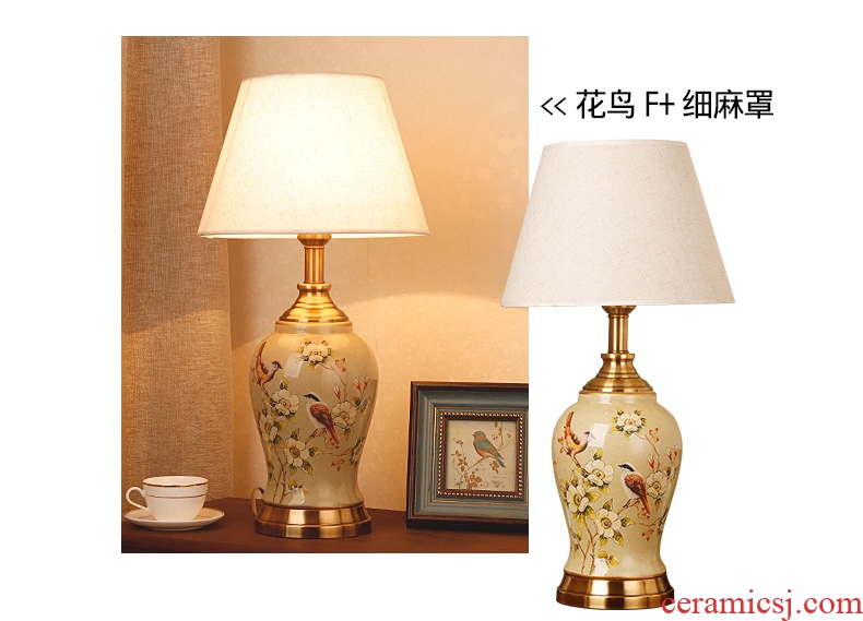 New Chinese style ceramic desk lamp classical home sitting room bedroom study bedroom adornment wedding carried this bedside lamp