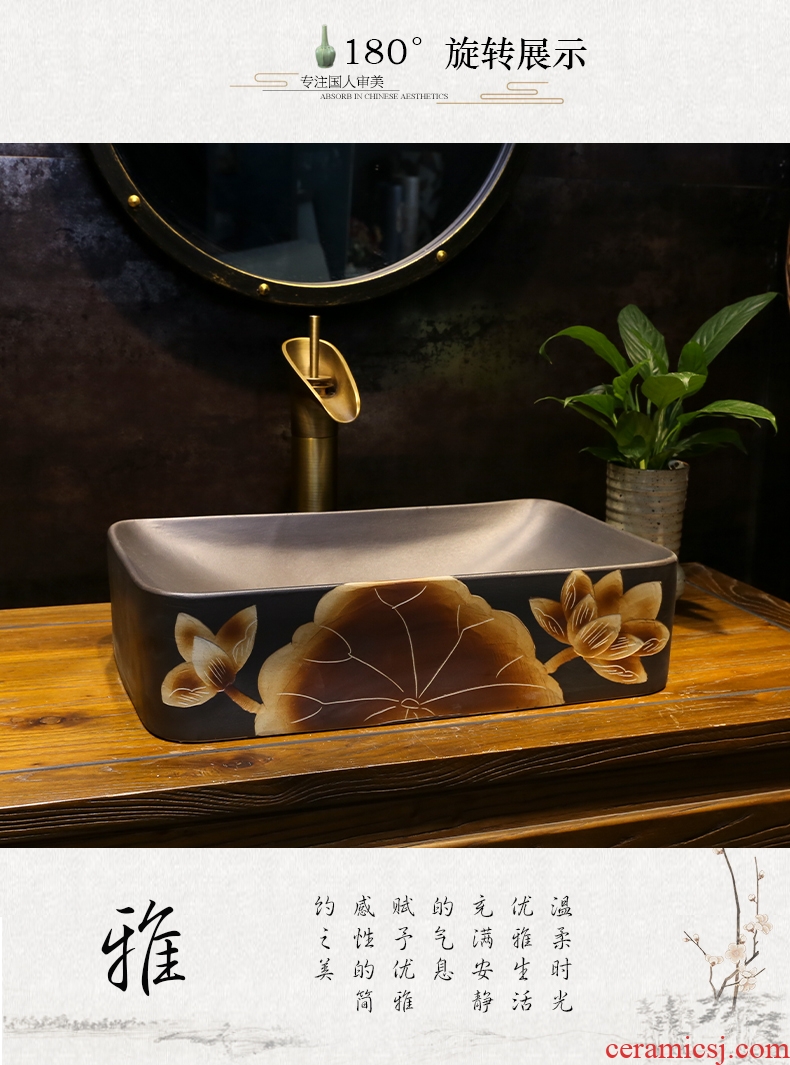 The stage basin sink bathroom balcony restoring ancient ways The lavatory bronze art ceramics lotus basin that wash a face in The household