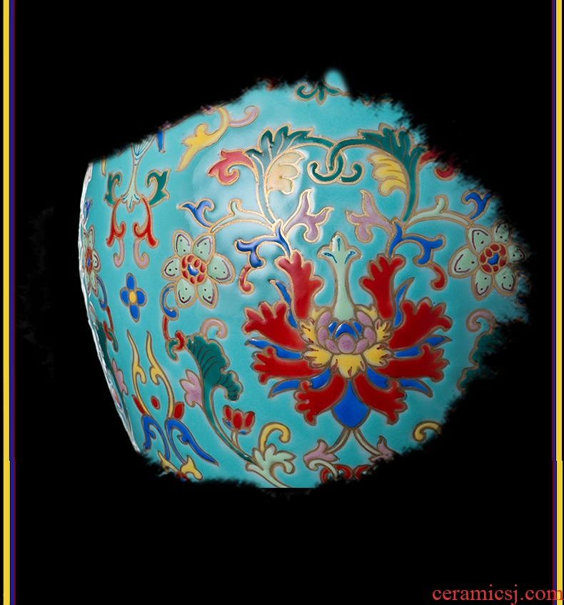 Jingdezhen ceramic vases, antique hand - made landing pastel landscape of large vase household adornment furnishing articles - 572664062591