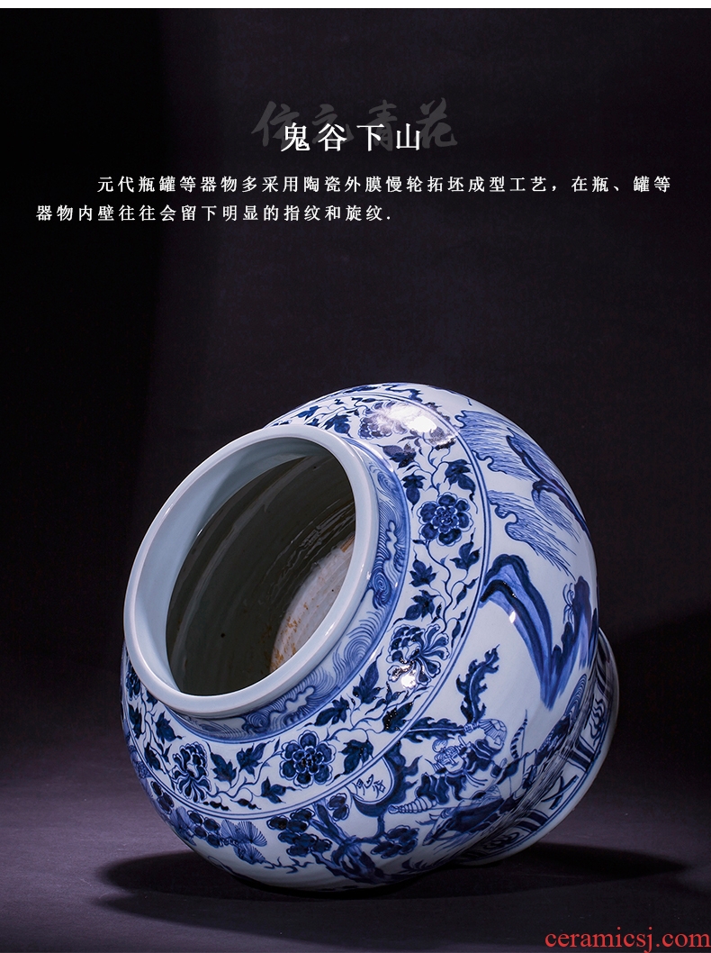 Jingdezhen ceramics archaize yuan blue and white porcelain vases, flower arranging, the sitting room porch decoration of Chinese style household furnishing articles