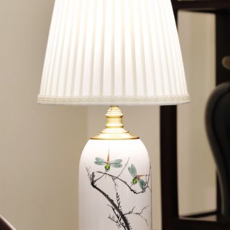 New Chinese style lamp ceramic decoration art of I and contracted design Chinese wind full copper lamps and lanterns of the sitting room the bedroom of the head of a bed