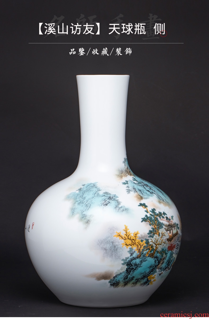 Hand draw name plum blossom put lotus 80 cm high landing big vase of porcelain of jingdezhen ceramics sitting room adornment is placed - 596396620335