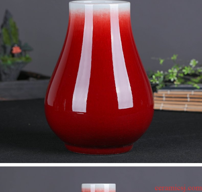 Continuous grain of jingdezhen ceramic vases, new classical Chinese style furnishing articles red decorations ideas after sitting room