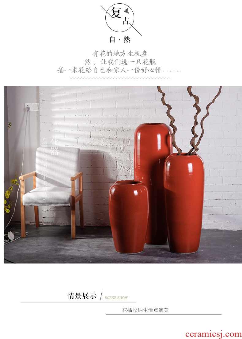Jingdezhen sitting room of large vases, contracted and I American European ceramic decorative furnishing articles courtyard garden flowerpot - 565922036048