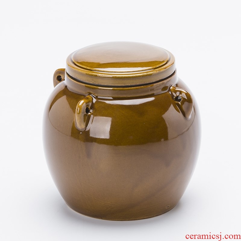 Earthenware jar pickle jar jar of pickles ceramic seal tank kitchen storage tank salt pot seasoning jar of household
