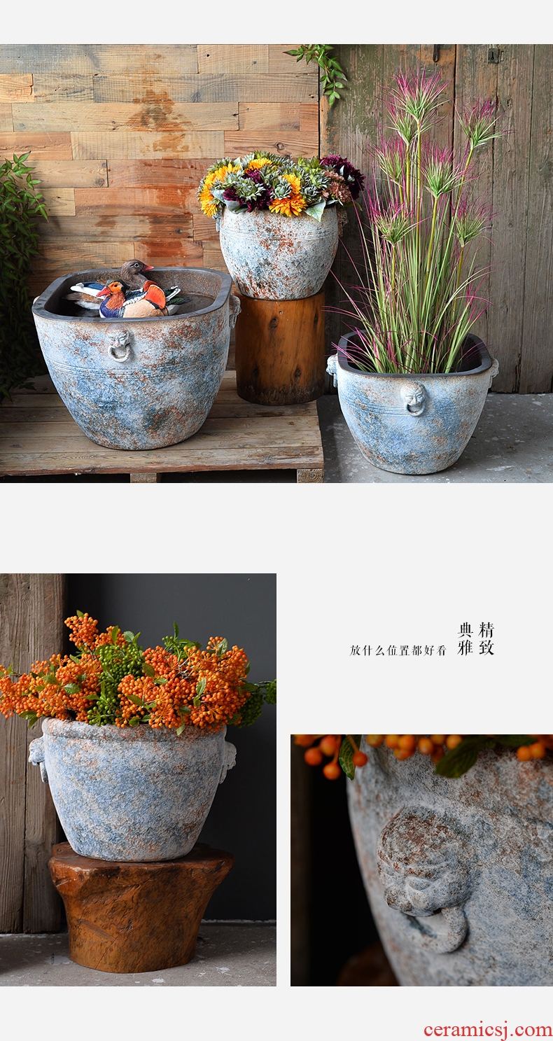 Jingdezhen ceramic vase furnishing articles landing a large golden gourd vases flower arrangement in modern Chinese style household decorations - 598805199369