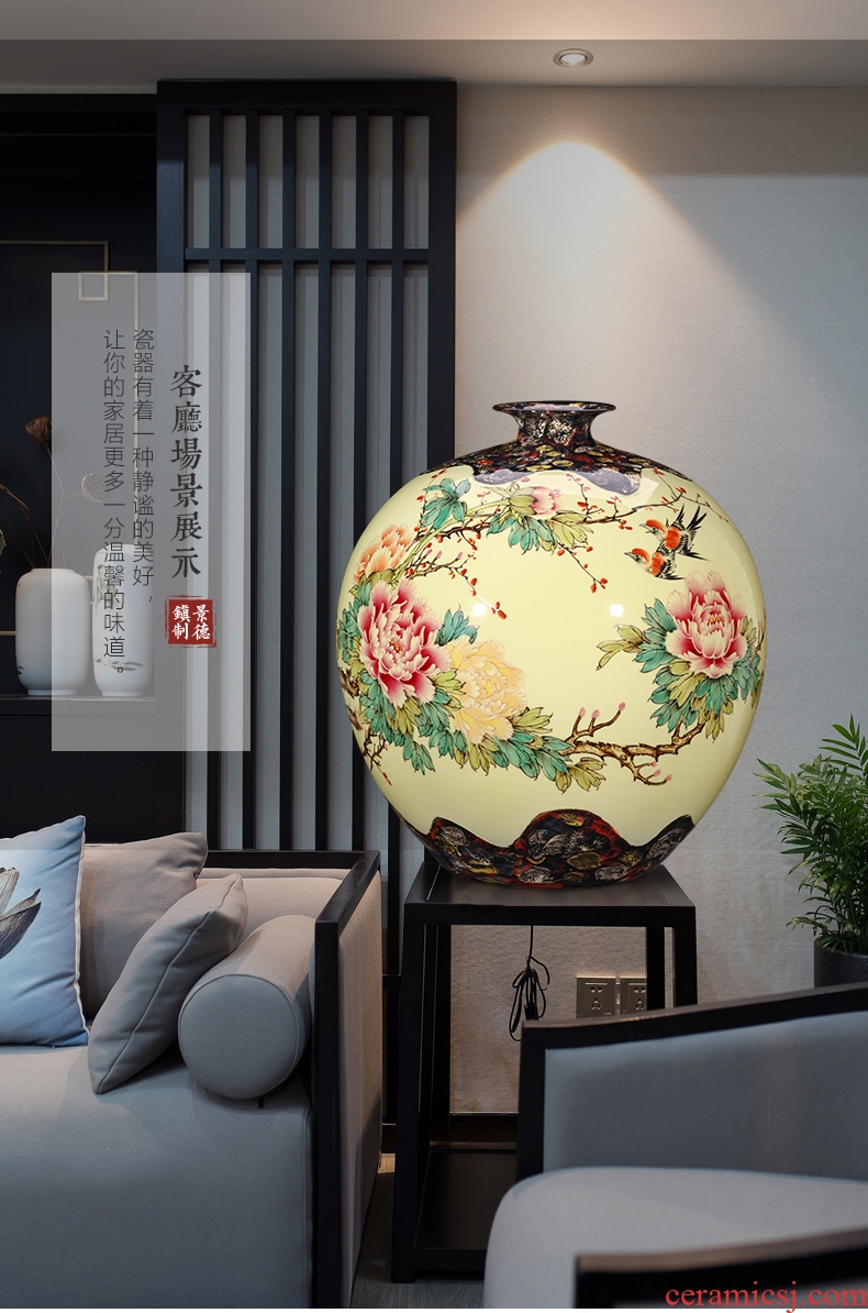 Jingdezhen ceramics of large vases, flower arranging large new Chinese style home sitting room adornment TV ark, furnishing articles - 597933156181