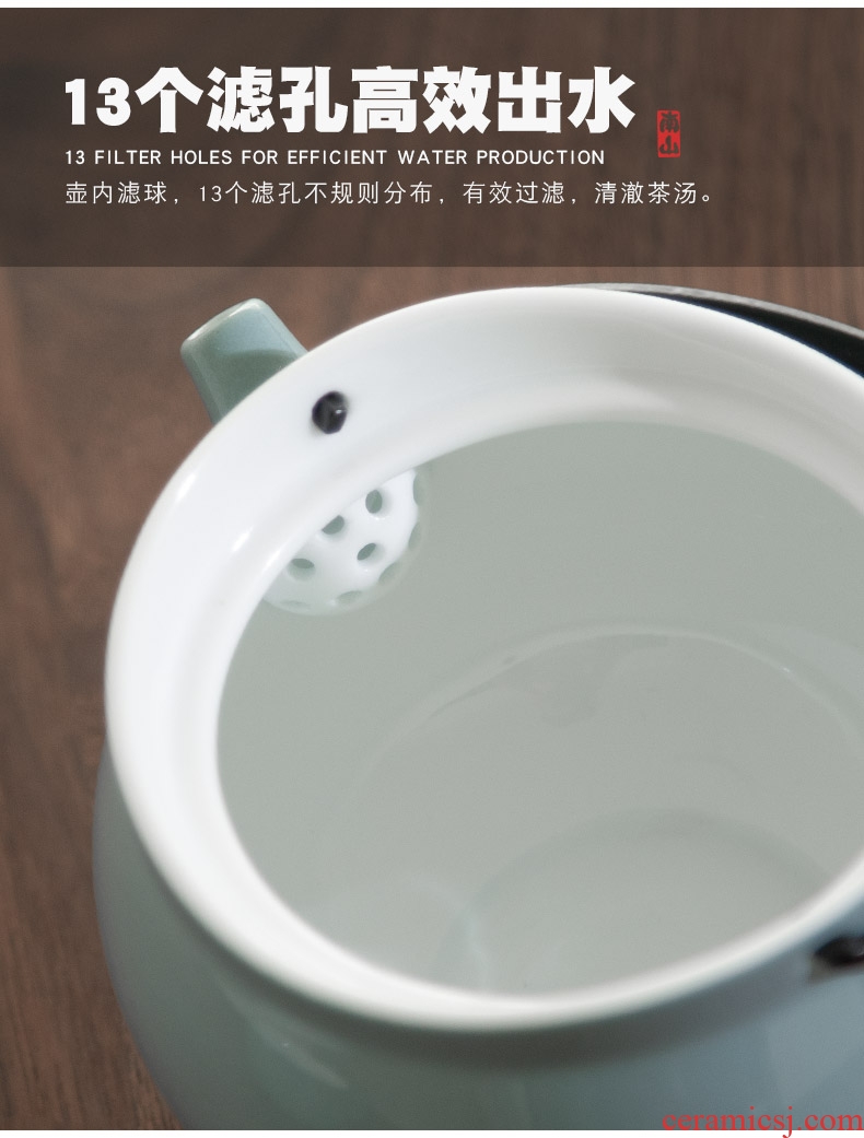 Mr Nan shan wing girder travel pot of tea set suit small sets of portable crack cup teapot ceramic type