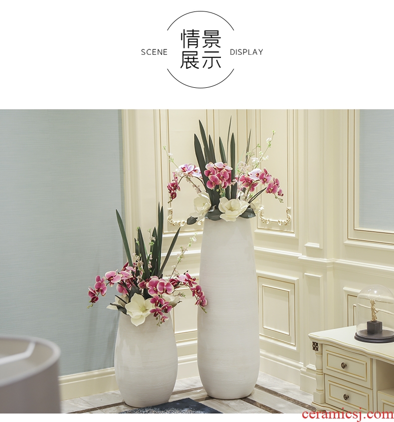 Jingdezhen ceramics archaize crack jun porcelain glaze white borneol big vase modern living room furniture decoration pieces - 606246725383