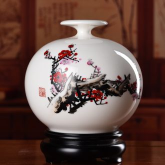 Oriental soil hand - made ceramics name plum flower vase furnishing articles of Chinese style living room a study rich ancient frame art ornaments