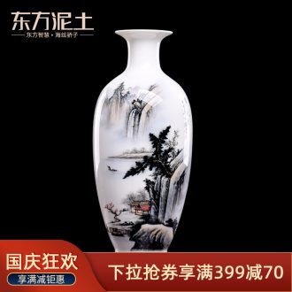 Oriental soil hand-painted ceramics vase furnishing articles new Chinese style living room TV cabinet/Chinese bottle ornament