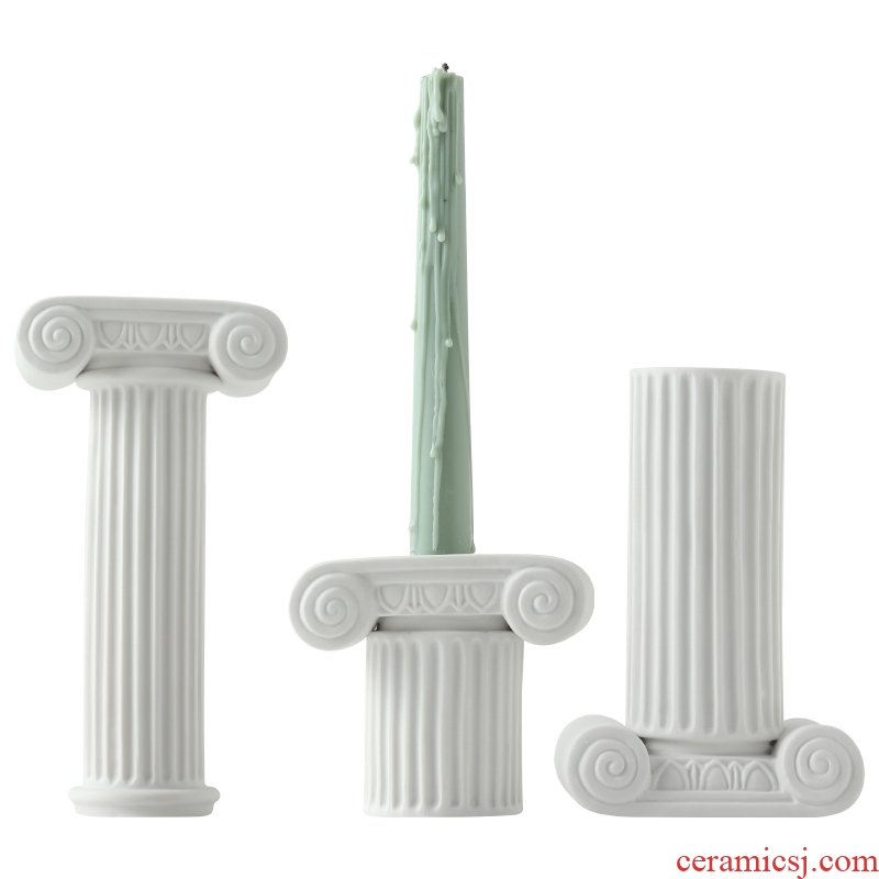 Ceramic table candlestick posed Nordic household atmosphere, soft outfit collocation of stylist of adornment furnishing articles light key-2 luxury decoration