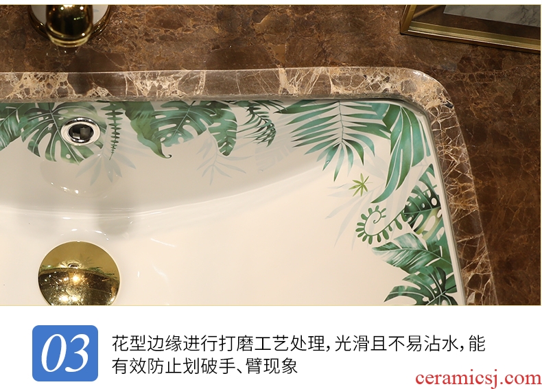 Undercounter basin basin is the basin that wash a toilet lavabo ceramics household square embedded bathroom cabinet basin