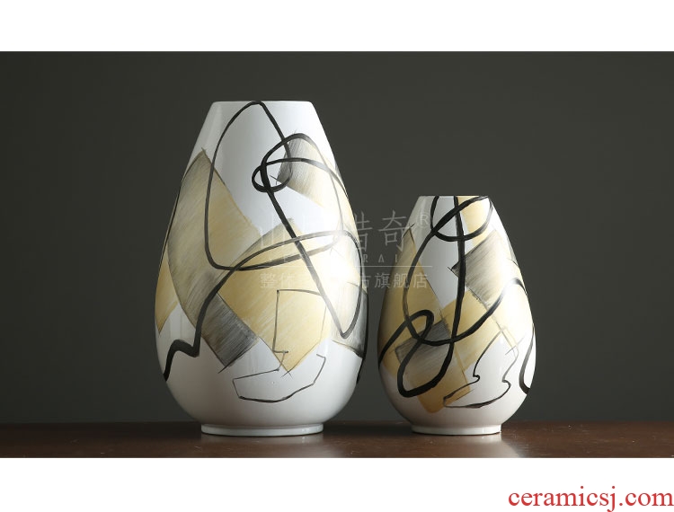 Antique hand - made porcelain of jingdezhen ceramics youligong double elephant peach pomegranate flower vase decoration - 593029283815