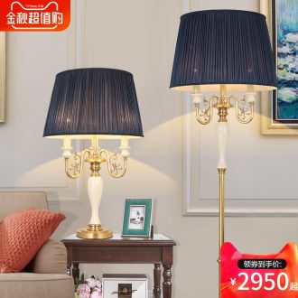 American country full copper ceramic floor lamp luxurious sitting room light sweet bedroom atmosphere bedside lamp villa lamps and lanterns