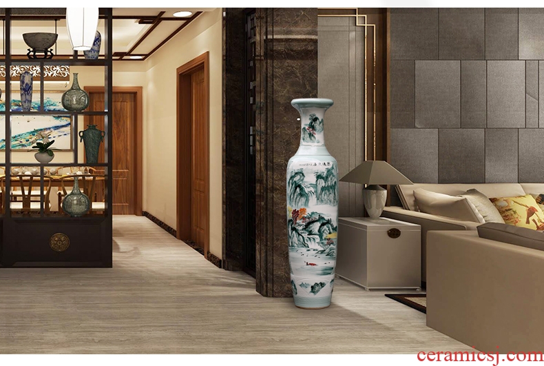 Jingdezhen ceramics vase of large sitting room porch hand - made pastel large crafts are the opened