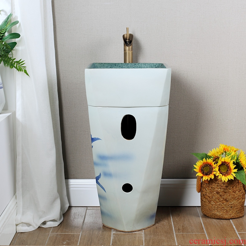 Washing a face, continental basin pillar lavabo ceramic household toilet basin of vertical integration floor column