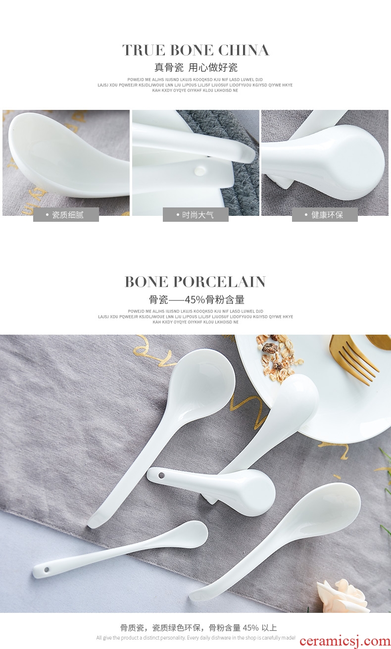 Jingdezhen fine Korean pure white ipads porcelain run son home small spoon, spoon, creative ceramic dinner spoon, spoon