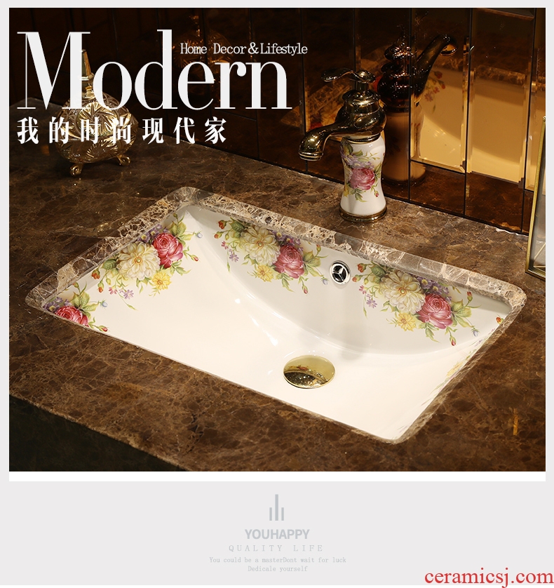 Art ceramic undercounter embedded toilet lavabo that defend bath lavatory ceramic square of the basin that wash a face