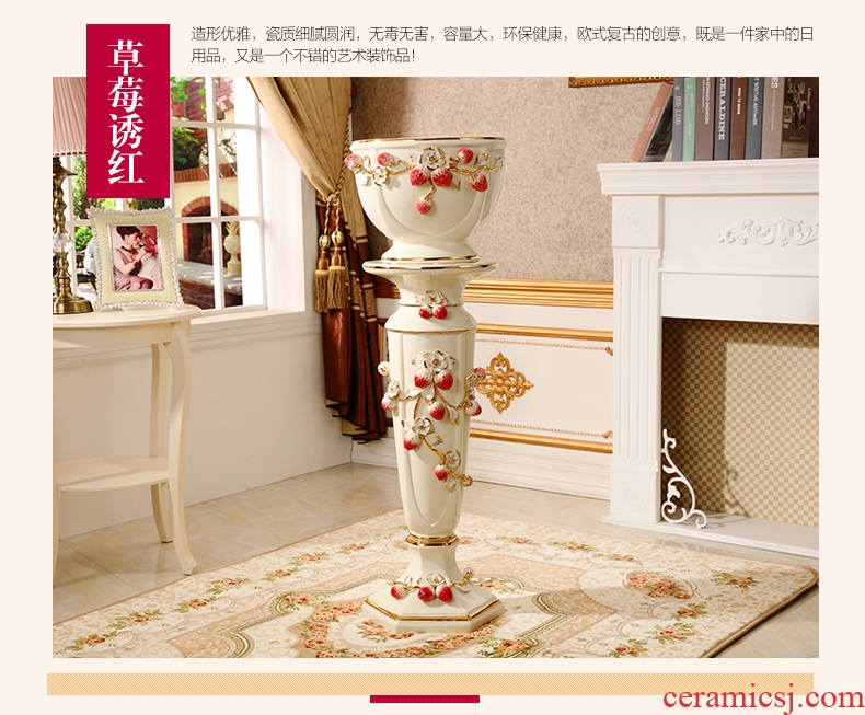 Jingdezhen light key-2 luxury of new Chinese style ceramic furnishing articles sitting room big vase flower arranging European - style decoration decoration landing - 603117594288
