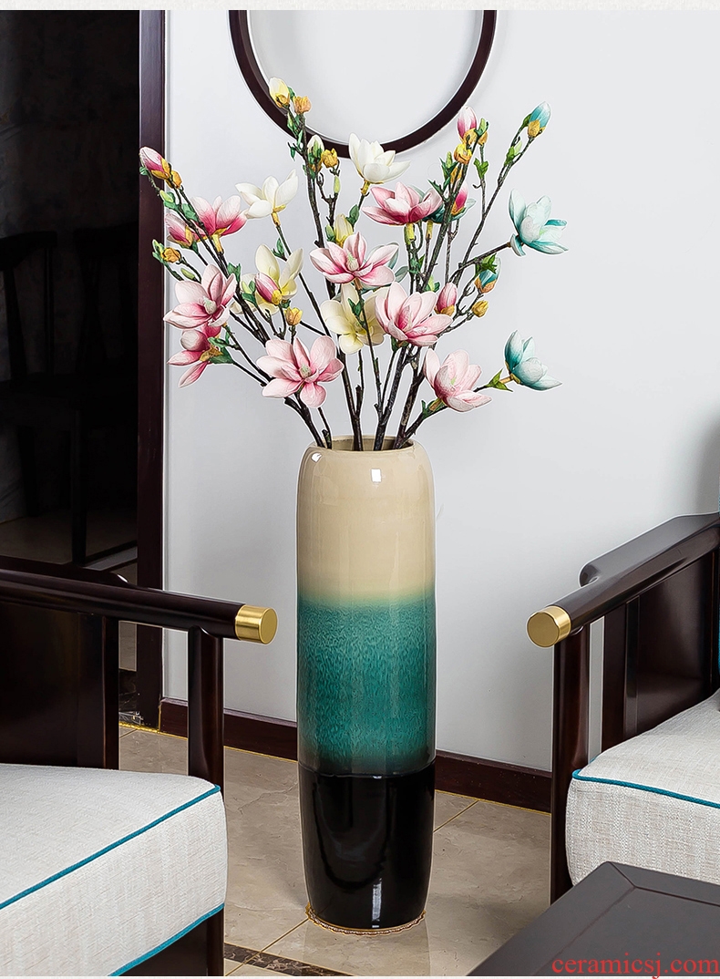 Ceramic vases, flower arrangement sitting room place I and contracted retro dry flower of large European jingdezhen porcelain pot - 585798331157