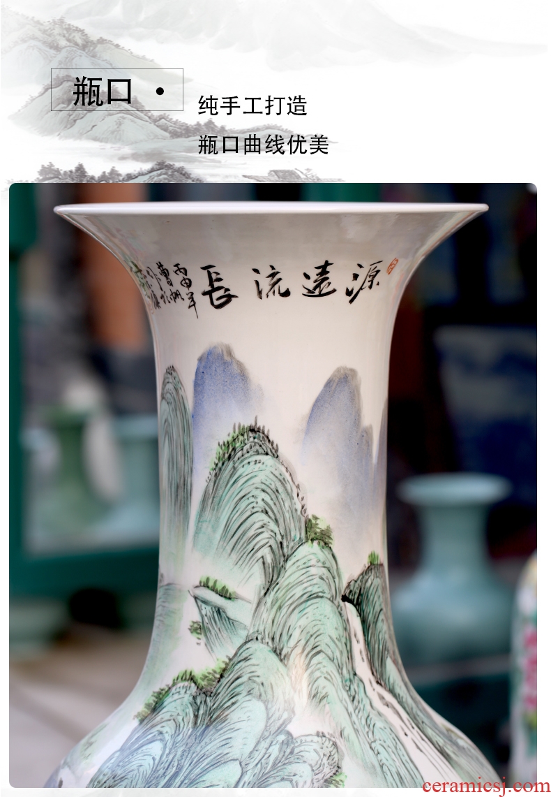 Restoring ancient ways of large vases, jingdezhen ceramic checking household soft adornment sitting room hotel big TangHua furnishing articles - 586573239126