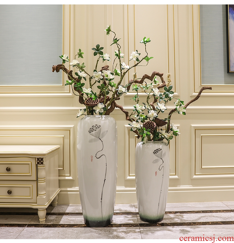 Jingdezhen Europe type restoring ancient ways of large vases, the sitting room porch hotel ceramic decorations of dry flower arranging furnishing articles - 585130520325