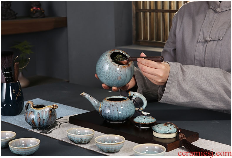 Auspicious edge caddy fixings red glaze ceramic small seal POTS stored pu - erh tea pot home portable tea boxes