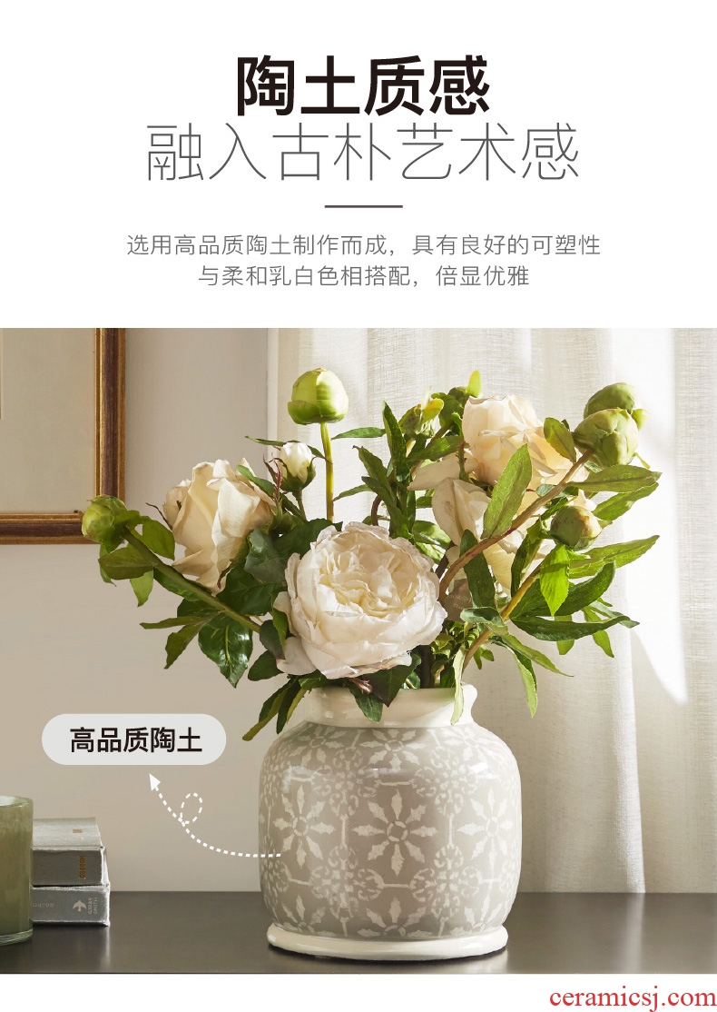 Harbor House insert American ceramic vase sitting room place, dried flowers, bibury creative home decorations