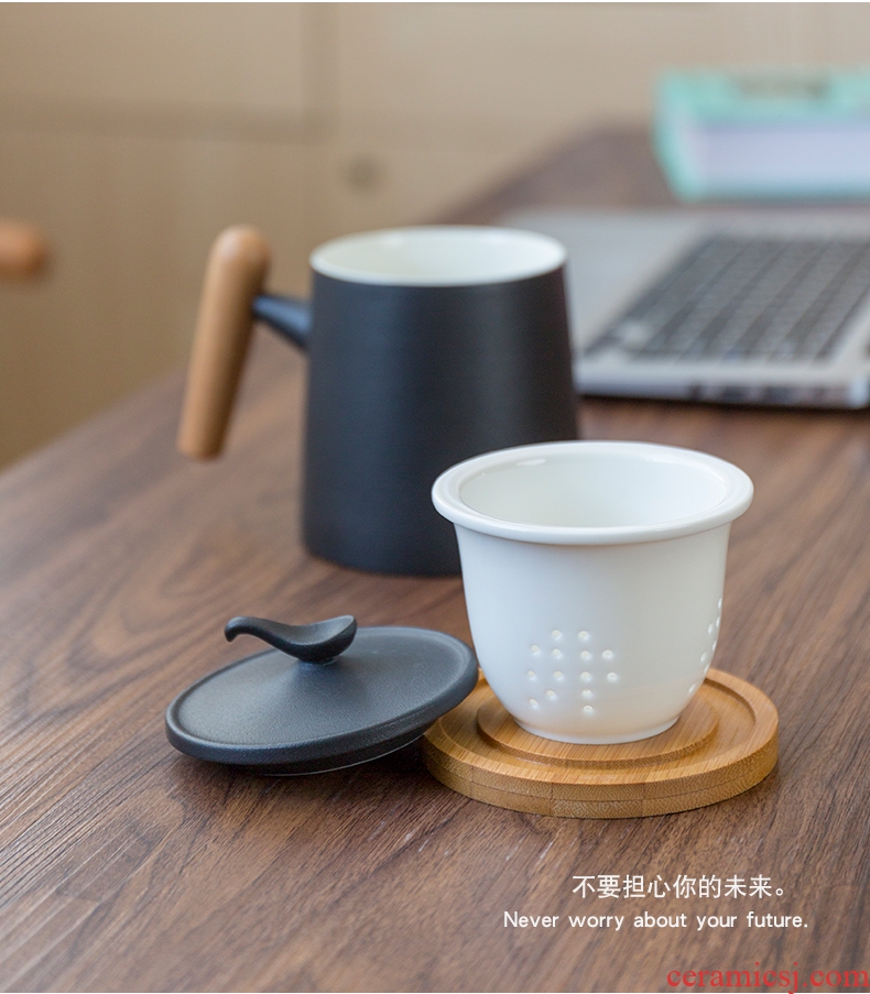 Household porcelain keller with cover gift box office ultimately responds cup tea machine filter tea cup custom logo