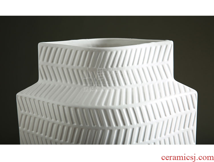 Manual jingdezhen ground vase home TV ark, high creative ceramic insert decorative vase porch place large - 581396998083