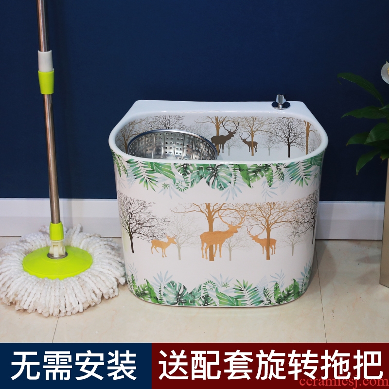 The balcony mop pool ceramic mop pool large mop pool of home use mop pool toilet basin to wash The mop