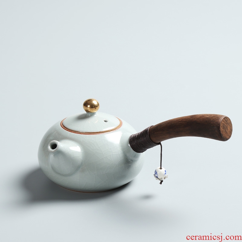 Side as the of your up kung fu tea set ceramic teapot single pot of ebony handle Side filtration pot of the pot of single pot