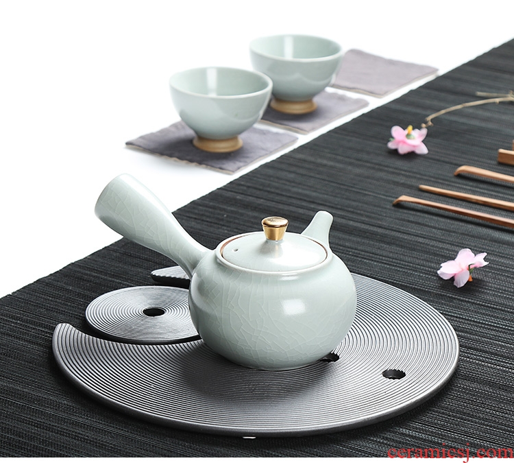 Side as the of your up kung fu tea set ceramic teapot single pot of ebony handle Side filtration pot of the pot of single pot