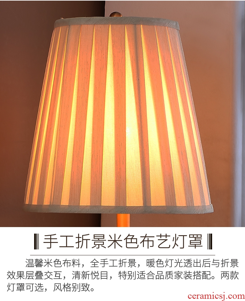 Colored enamel copper all new Chinese style ceramic desk lamp light red wedding sweet carried restoring ancient ways small desk lamp of bedroom the head of a bed