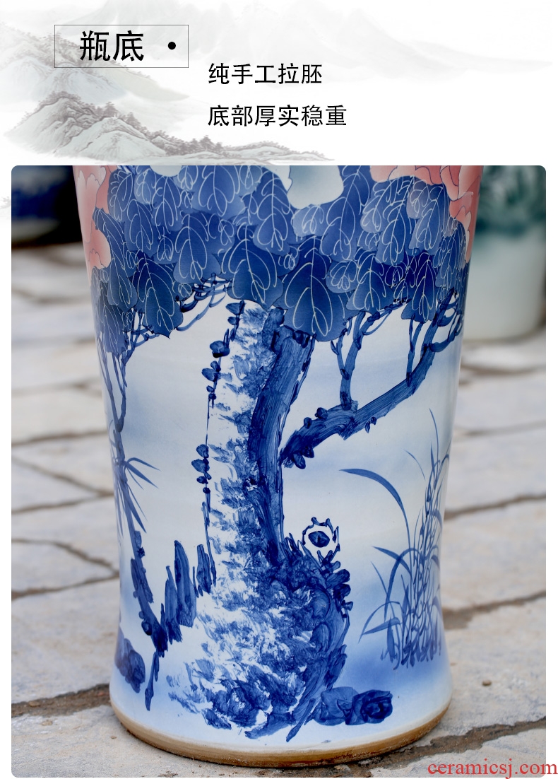 New Chinese style element large ceramic vase furnishing articles soft white dry flower vase example room sitting room adornment creative - 586485215973