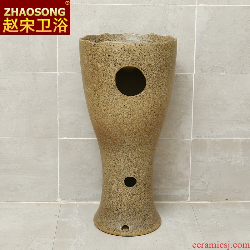 Zhao song home one-piece ceramic column basin bathroom floor type restoring ancient ways the sink large sink hotel