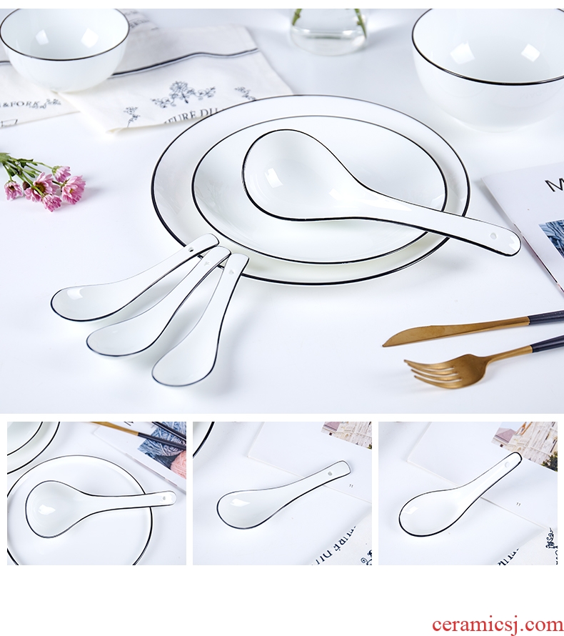 Jingdezhen lead - free ipads porcelain ceramic spoon Korean Japanese tableware northern wind small spoon, coffee spoon, run out of a spoon