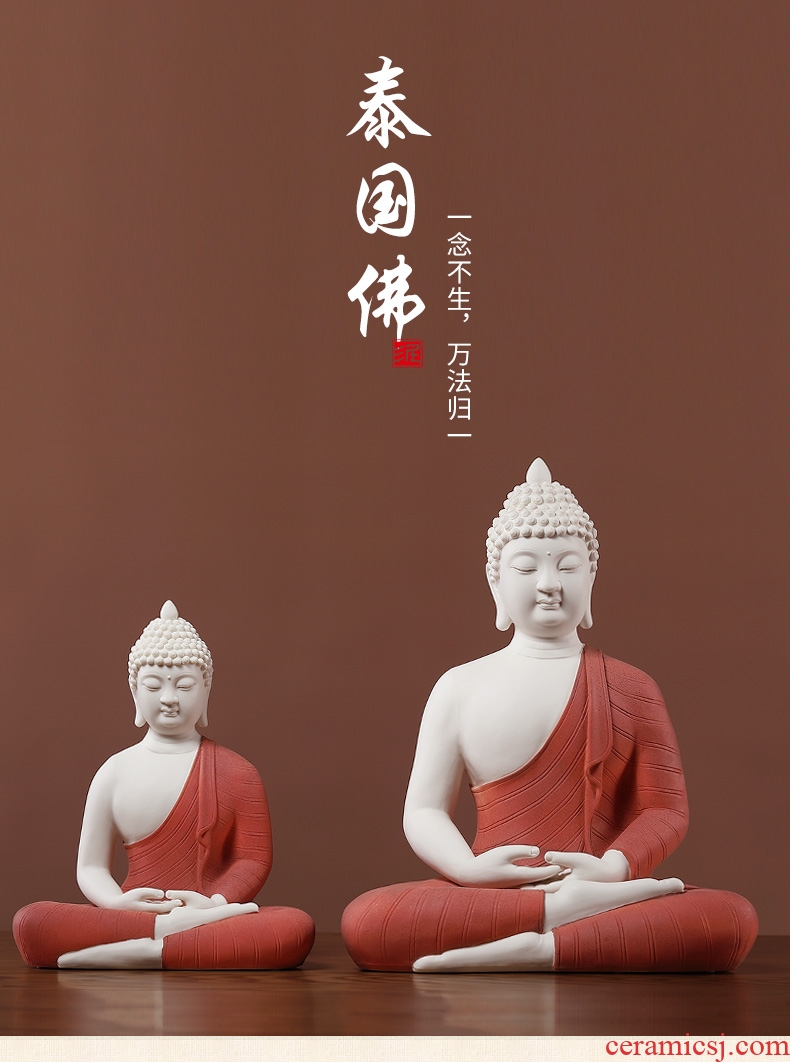 Oriental clay ceramic Thai Buddha its handicraft Chinese zen center hotel high - end interior furnishing articles for Buddha