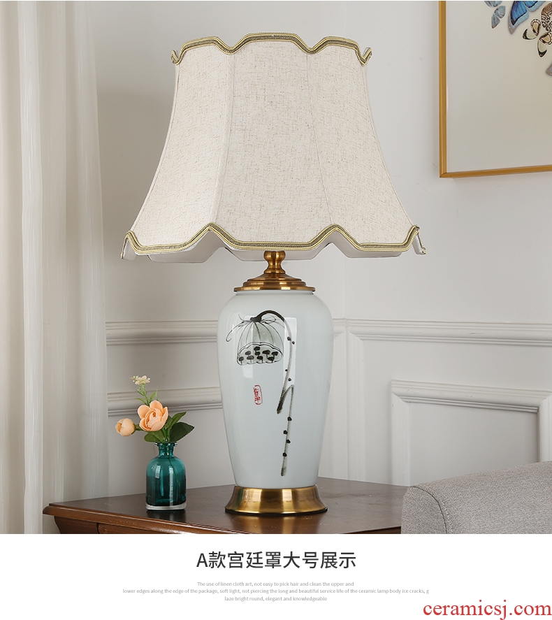 New Chinese style bedroom nightstand table lamp creative adjustable light warm light of modern home living room key-2 luxury ceramic lamps and lanterns