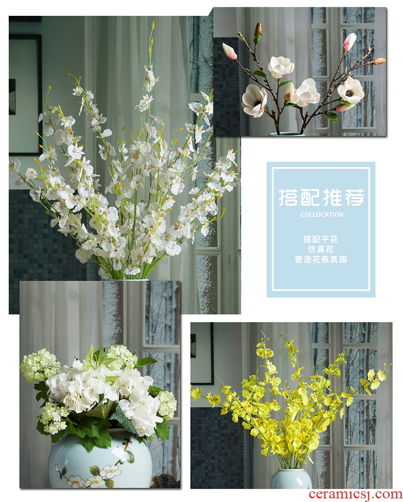 Jingdezhen Chinese dried flower vases, ceramic furnishing articles flower arranging I and contracted sitting room creative porcelain home decoration