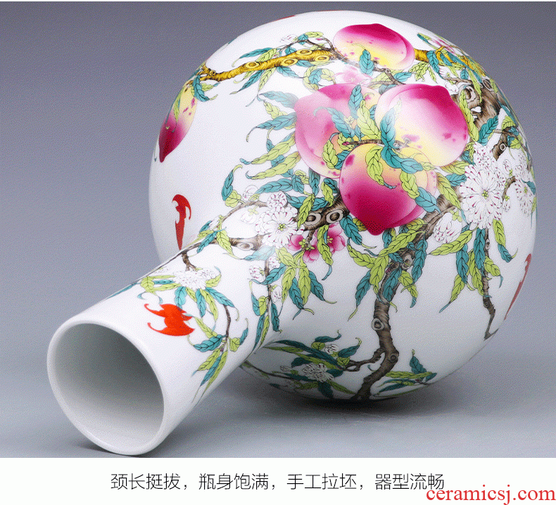 Jingdezhen ceramics vase large master hand relief shadow blue paint pomegranate bottles of sitting room adornment is placed - 592129815241