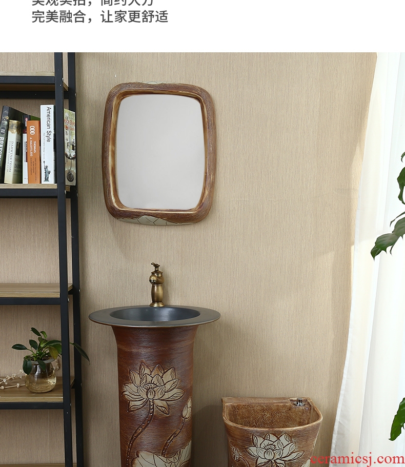 M beautiful ceramic basin of pillar type lavatory washbasins one - piece toilet balcony column floor type household