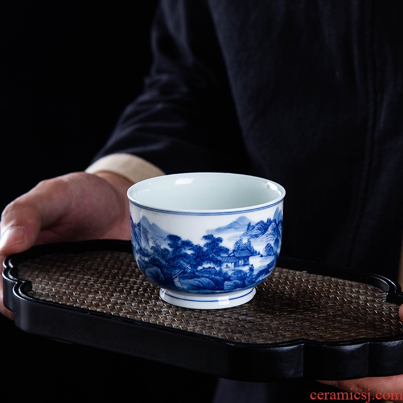 Ceramic kung fu masters cup hand-painted porcelain cups landscape sample tea cup all hand heavy jingdezhen tea single cup