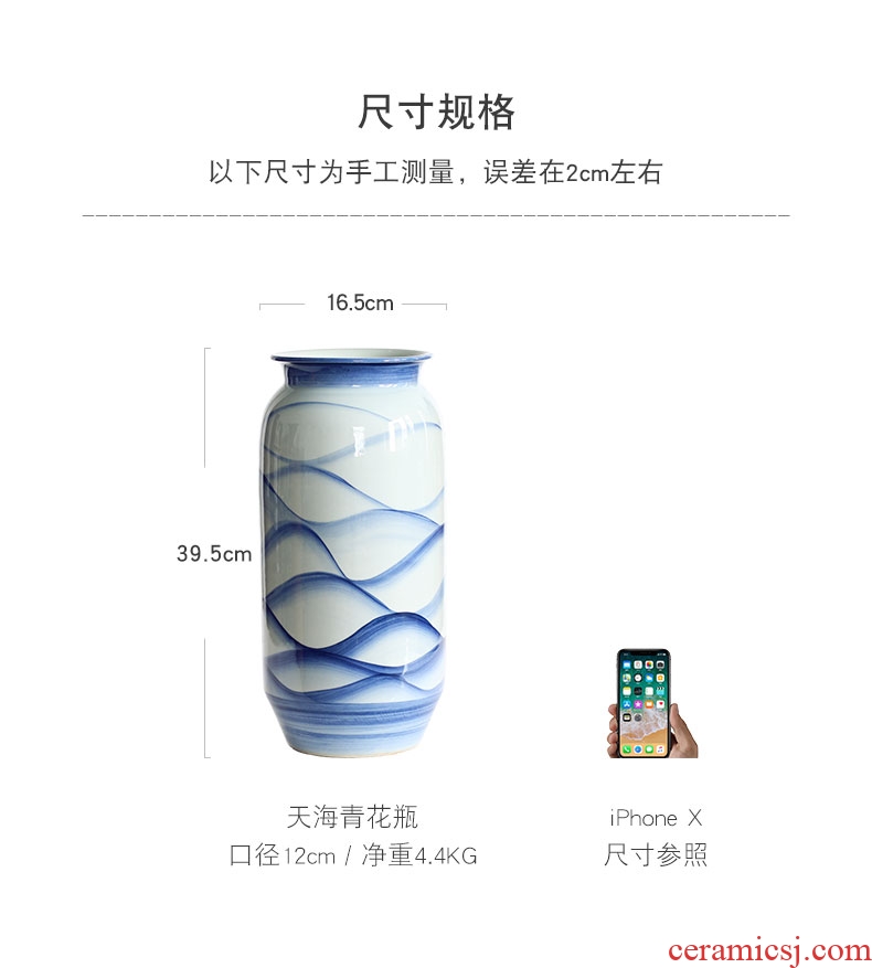 Jingdezhen hand - made large extra large clearance antique vases, ceramic POTS, new Chinese style living room table dry flower is placed - 593233394343