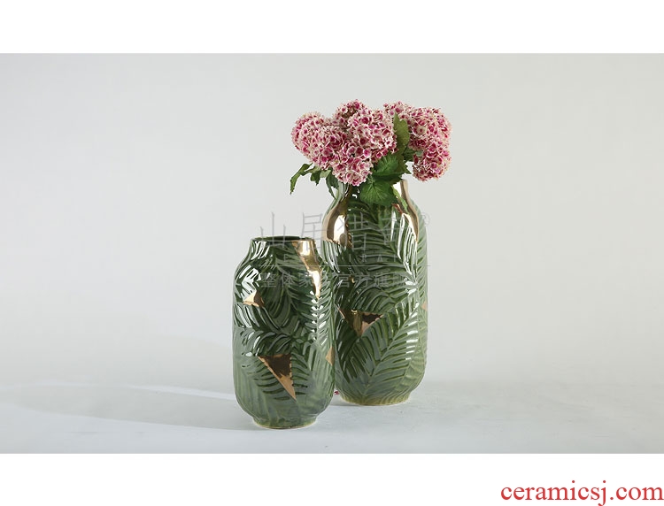 New Chinese style restoring ancient ways ceramic household vase creative living room decoration flower arranging containers dry flower is placed big desktop - 548481466267
