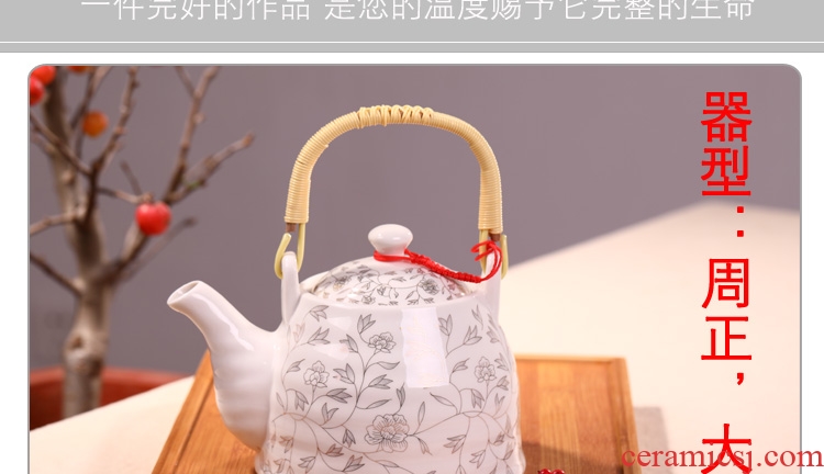 Jingdezhen tea sets ceramic cups teapot household contracted large wedding celebration of the sitting room of a complete set of girder pot cup