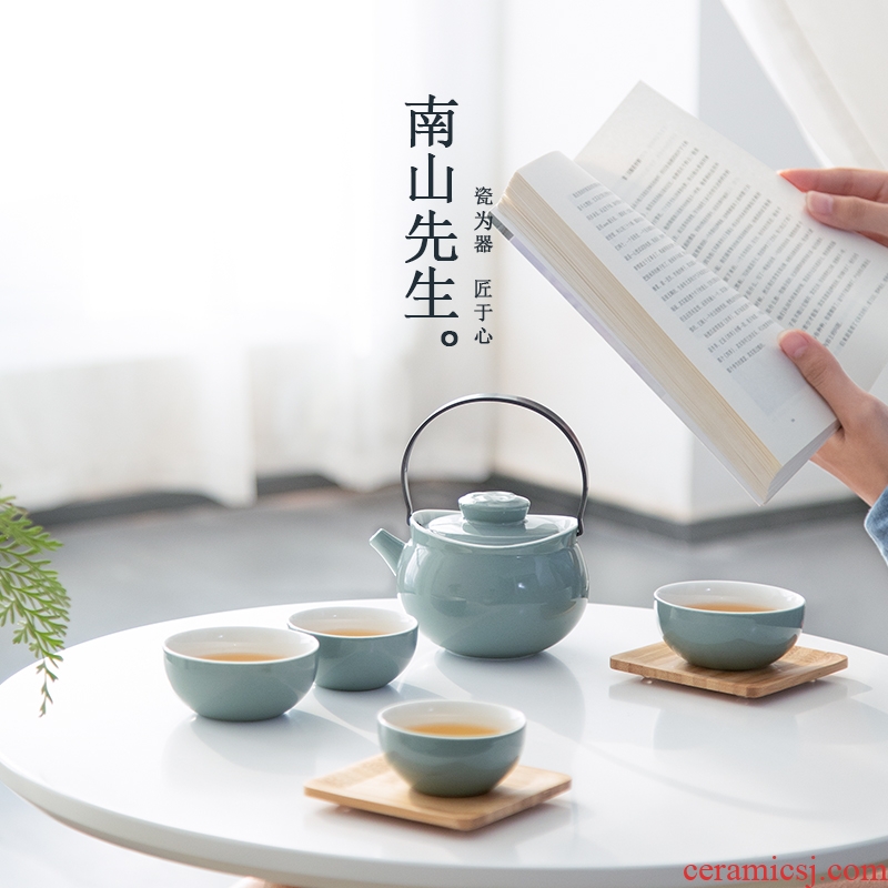 Mr Nan shan wing girder travel pot of tea set suit small sets of portable crack cup teapot ceramic type