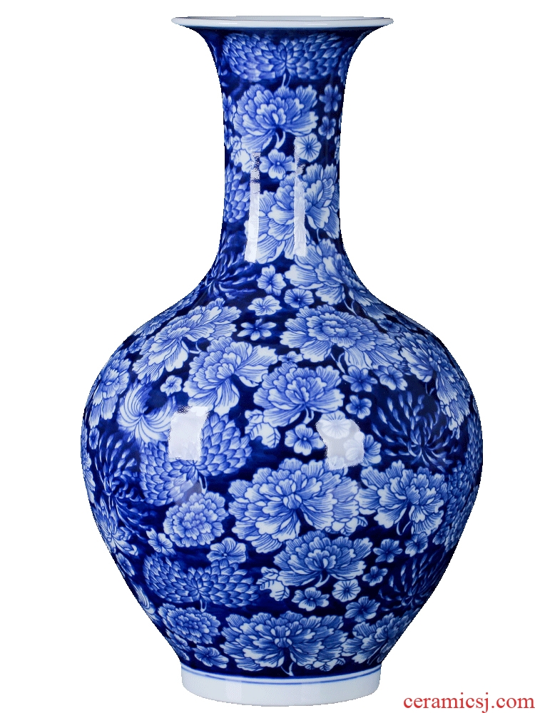 I and contracted flower vase of blue and white porcelain jingdezhen ceramics decoration furnishing articles household porcelain decoration in the sitting room